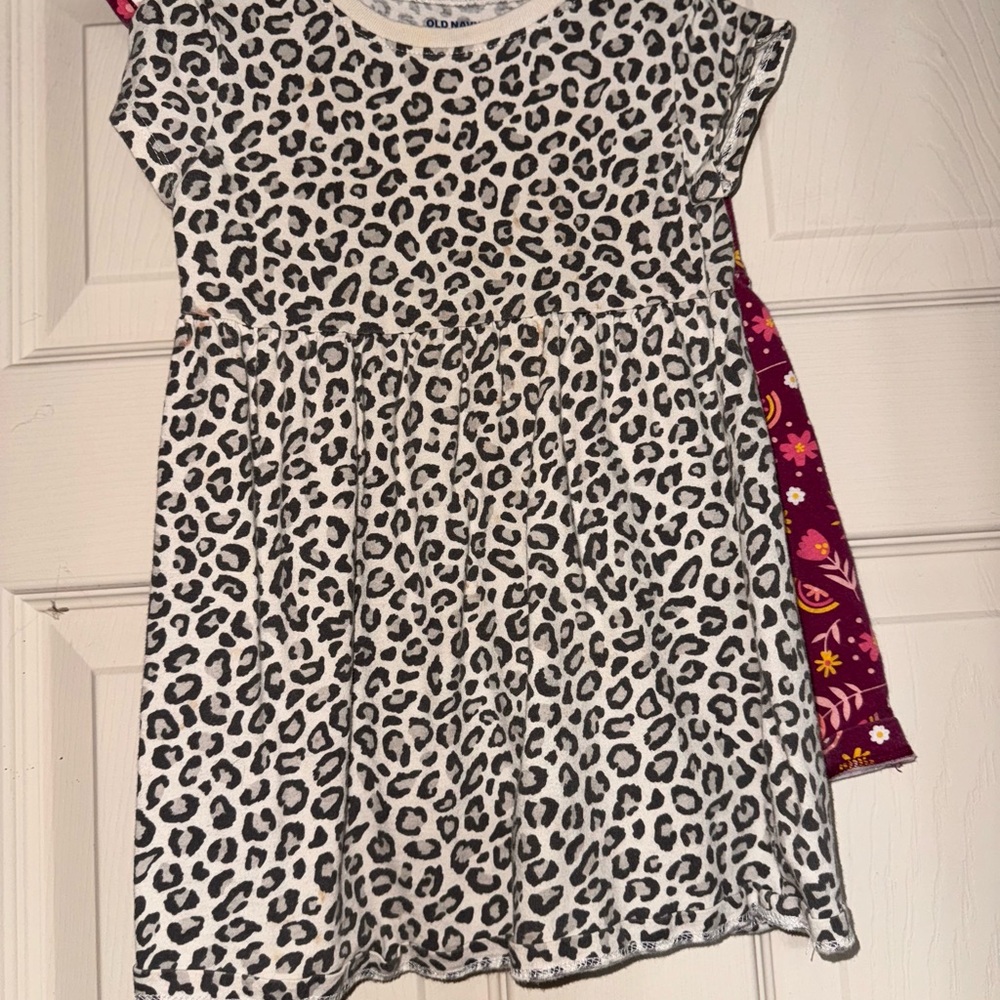 Old Navy Black and White Leopard Print Kids Dress